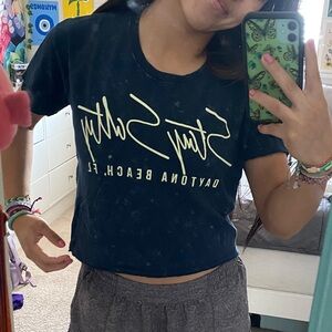 Navy blue "Stay Salty" graphic tee